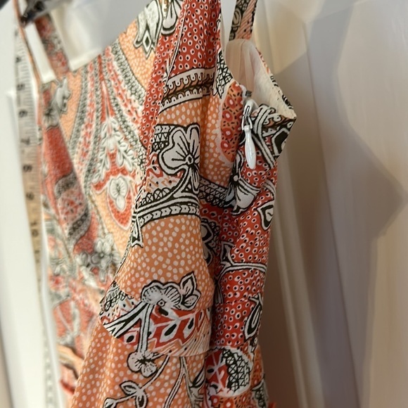 Ann Taylor silk blend sundress orange floral print Sz 2 - Picture 5 of 6